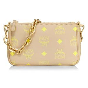 MCM Mini Color Splash Logo Pouch Chain Shoulder Bag